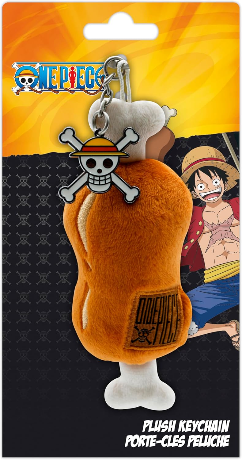 ABYSTYLE One Piece Meat on a Bone Brown Plush Keychain, Officially Licensed Anime Manga Merchandise, Lightweight Key Chain Gift, Unisex