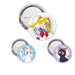 ABYstyle – Pack of 3 Badges SAILOR MOON, Luna & Artemis – Official Product – Diameter 5 cm & 3.2 cm – Soft Touch Touch