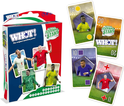 Waddingtons Number 1 World Football Stars WHOT! Card Game contains 53 playable cards including Harry Kane Erling Haaland and Mary Earps travel game, great gift and toy for Boys and Girls Aged 5 plus