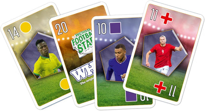 Waddingtons Number 1 World Football Stars WHOT! Card Game contains 53 playable cards including Harry Kane Erling Haaland and Mary Earps travel game, great gift and toy for Boys and Girls Aged 5 plus