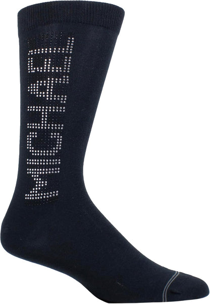 Perri's Leathers Michael Jackson Crystal PANE Crew, 903, O, Mens Socks, Black, 43