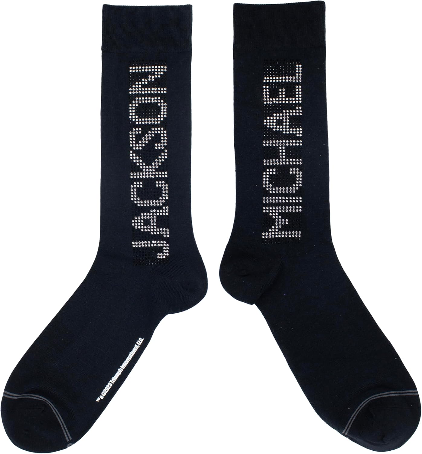 Perri's Leathers Michael Jackson Crystal PANE Crew, 903, O, Mens Socks, Black, 43