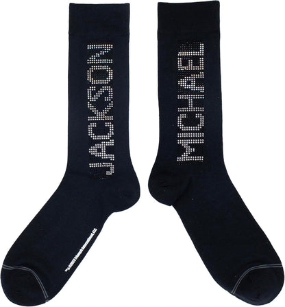 Perri's Leathers Michael Jackson Crystal PANE Crew, 903, O, Mens Socks, Black, 43