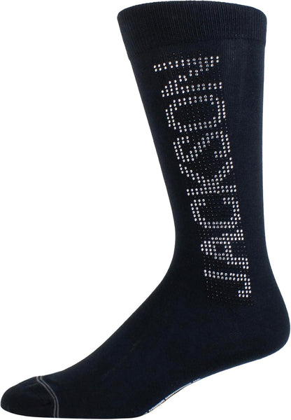 Perri's Leathers Michael Jackson Crystal PANE Crew, 903, O, Mens Socks, Black, 43