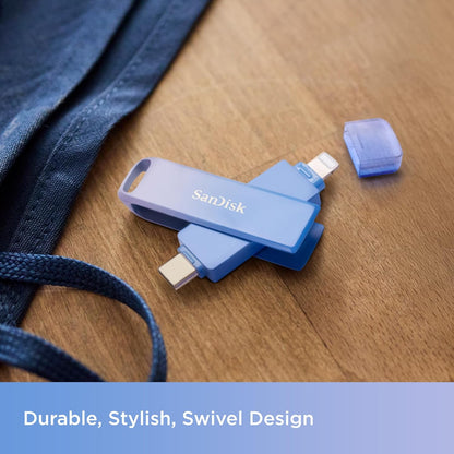 SanDisk Creator Phone Drive, 256GB USB Flash Drive for iPhone, iPad, PC and Mac (2-in-1 iPhone storage, Lightning & USB Type-C Connectors, Three month Adobe Lightroom membership, Robust metal design)