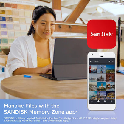 SanDisk Creator Phone Drive, 256GB USB Flash Drive for iPhone, iPad, PC and Mac (2-in-1 iPhone storage, Lightning & USB Type-C Connectors, Three month Adobe Lightroom membership, Robust metal design)