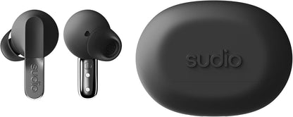 Sudio N3Pro Midnight Black - The Day-to-Night Noise Cancelling Earbuds. Active Noise Cancellation (35dB), 5.5 Hours Playing Time, IPX4, Microphone to Take Calls, Bluetooth 5.4