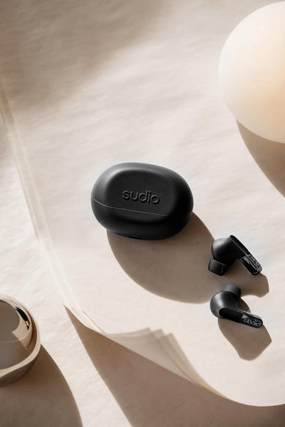 Sudio N3Pro Midnight Black - The Day-to-Night Noise Cancelling Earbuds. Active Noise Cancellation (35dB), 5.5 Hours Playing Time, IPX4, Microphone to Take Calls, Bluetooth 5.4
