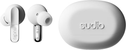 Sudio N3Pro Snow White - The Day-to-Night Noise Cancelling Earbuds, Active Noise Cancellation (35dB), 5.5 Hours Playing Time, IPX4, Microphone to Take Calls, Bluetooth 5.4