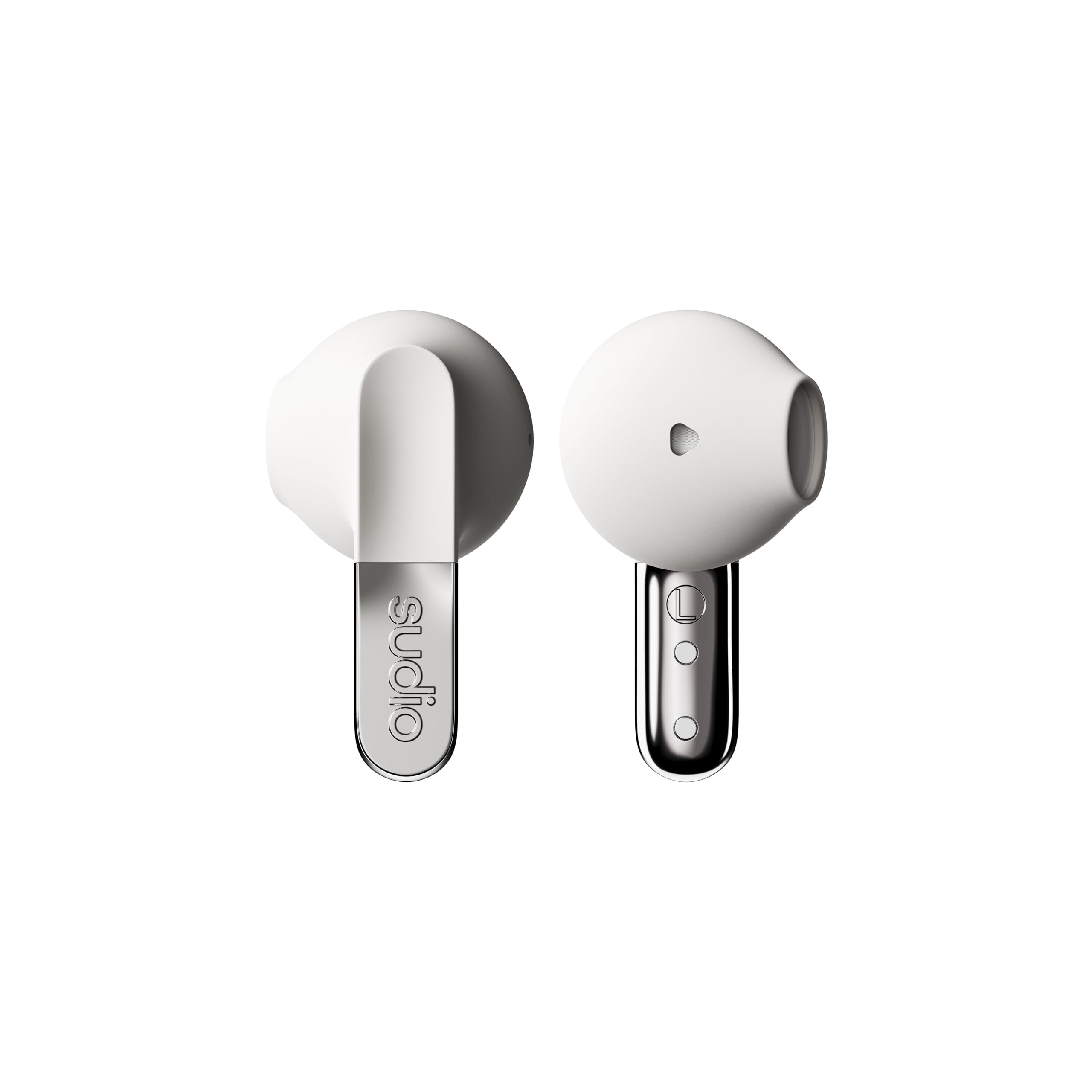 Sudio N3 Snow White - the earbuds for day and night. Long playback time of 5.5 hours, 30 hours total, waterproof, improved microphones to take calls, Bluetooth 5.4