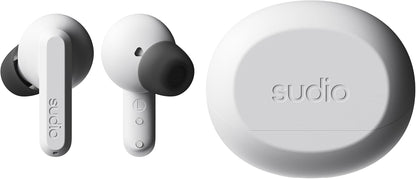 Sudio A3Pro Snow White - The All-Day Noise Cancelling Earbuds Balanced Listening Experience, Microphones, Multi-Point Bluetooth Connection, Bluetooth 5.4, IPX4