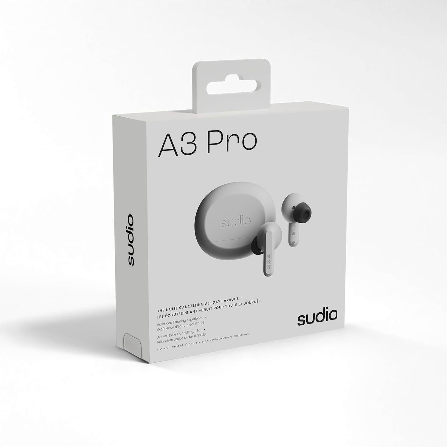 Sudio A3Pro Snow White - The All-Day Noise Cancelling Earbuds Balanced Listening Experience, Microphones, Multi-Point Bluetooth Connection, Bluetooth 5.4, IPX4