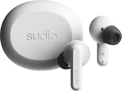 Sudio A3Pro Snow White - The All-Day Noise Cancelling Earbuds Balanced Listening Experience, Microphones, Multi-Point Bluetooth Connection, Bluetooth 5.4, IPX4