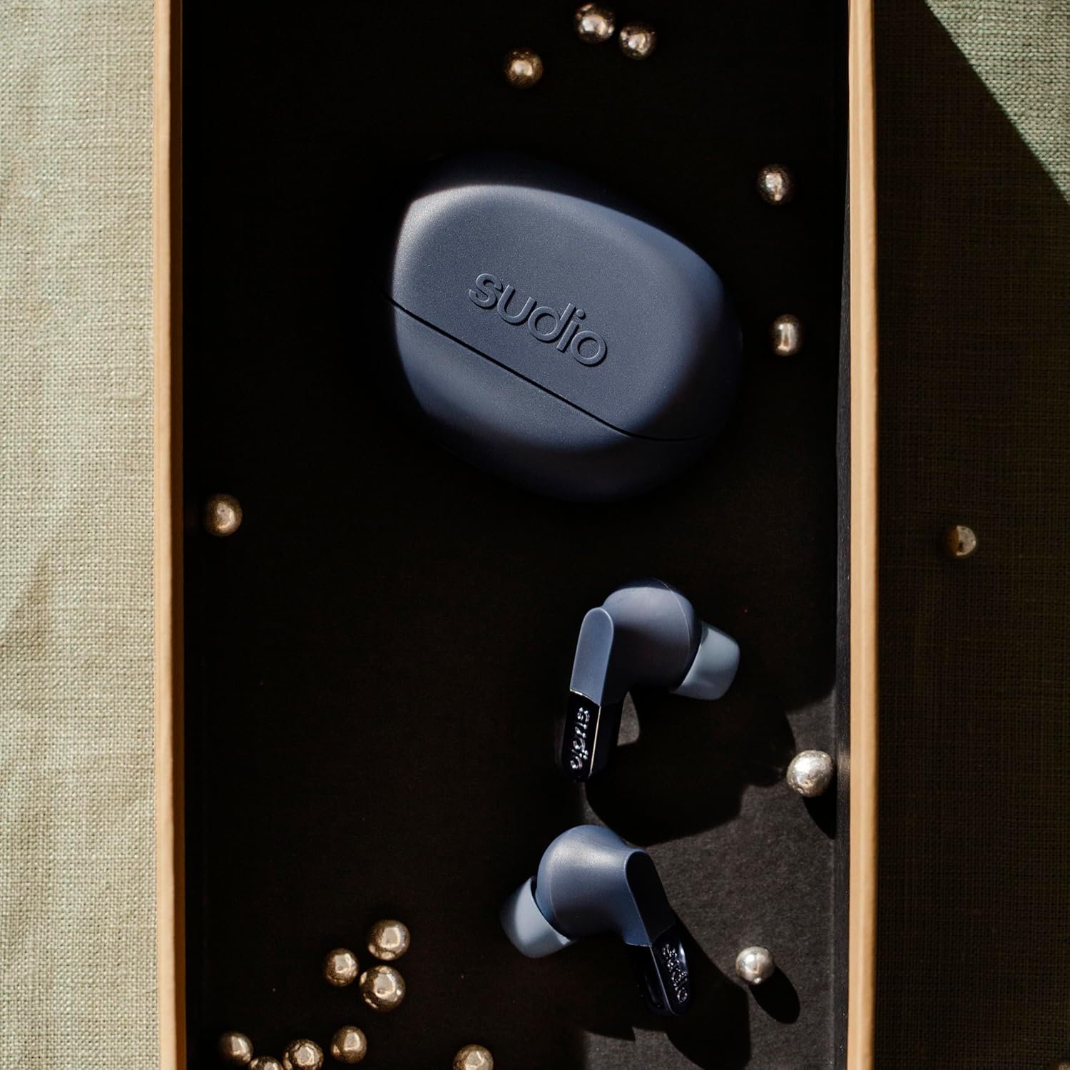 Sudio N3Pro Steel Blue - the Day-to-Night Noise Cancelling Earbuds. Active Noise Cancellation (35dB), 5.5 Hours Playing Time, IPX4, Microphone to Take Calls, Bluetooth 5.4