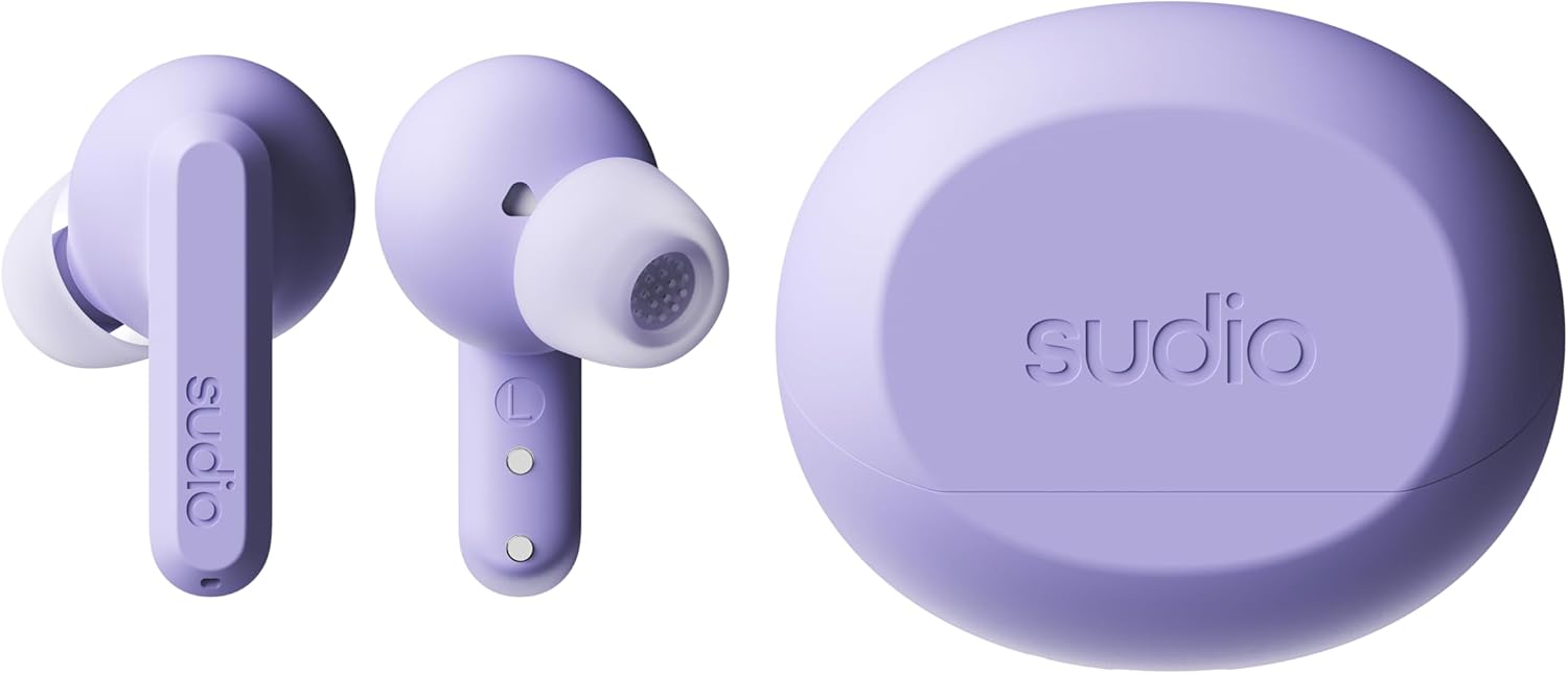 Sudio A3Pro Purple Fog - The All-Day Noise Cancelling Earbuds Balanced Listening Experience, Microphones, Multi-Point Bluetooth Connection, Bluetooth 5.4, IPX4