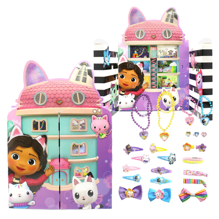Joytoy Gabby's Dollhouse Advent Calendar with Jewellery and Hair Accessories - 28 x 7 x 40 cm