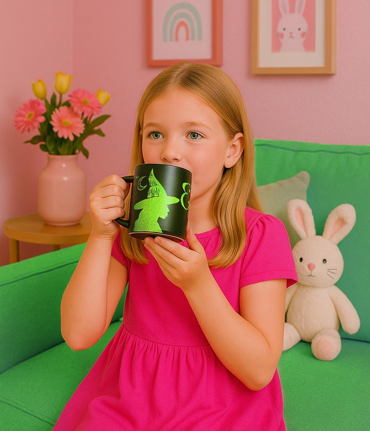 Joy Toy 24096 Wicked tazza in ceramica nera con motivi in glitter - 320 ml - in confezione regalo 12x9x10 cm
