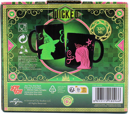 Joy Toy 24096 Wicked tazza in ceramica nera con motivi in glitter - 320 ml - in confezione regalo 12x9x10 cm