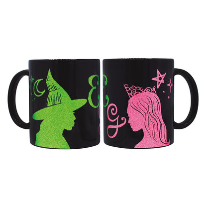 Joy Toy 24096 Wicked tazza in ceramica nera con motivi in glitter - 320 ml - in confezione regalo 12x9x10 cm