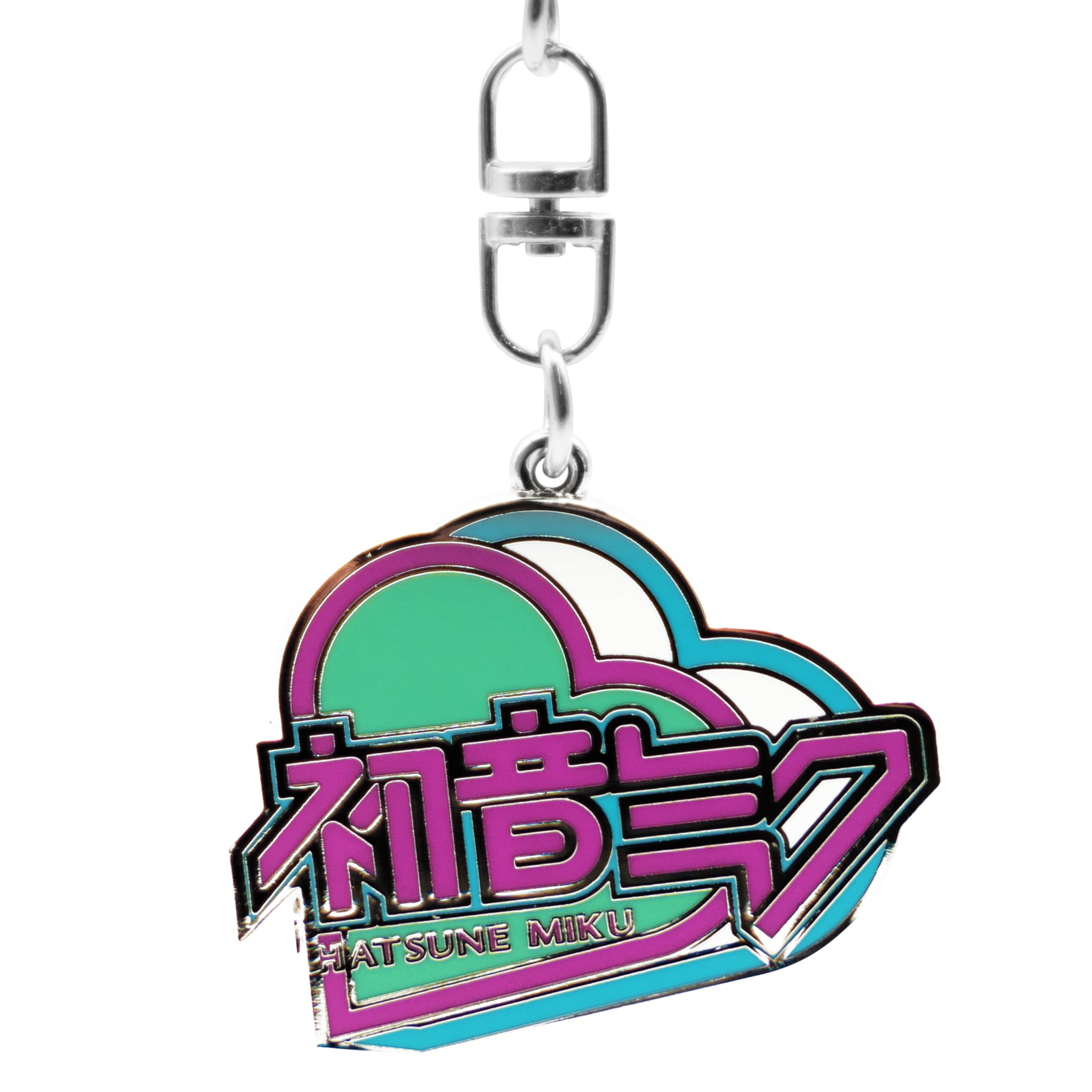 ABYSTYLE Hatsune Miku Grey Heart Keychain, 3.8 cm x 4.2 cm, Official Metal Keyring