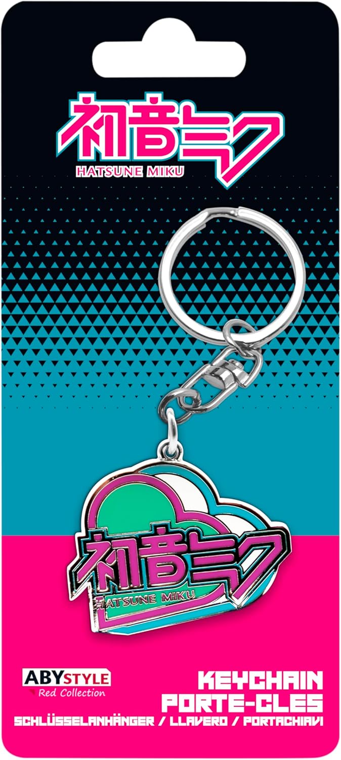 ABYSTYLE Hatsune Miku Grey Heart Keychain, 3.8 cm x 4.2 cm, Official Metal Keyring
