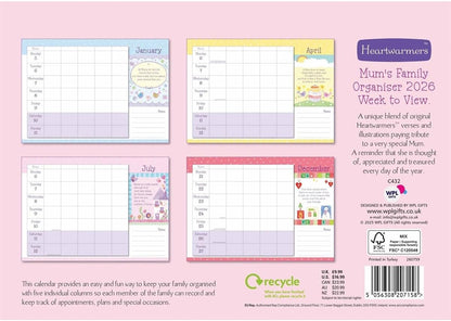 Carousel Worldwide, Mum's Week To View 2026 A4 Wall Calendar Planner