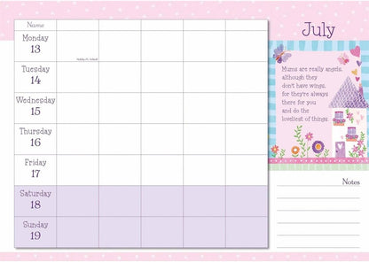 Carousel Worldwide, Mum's Week To View 2026 A4 Wall Calendar Planner