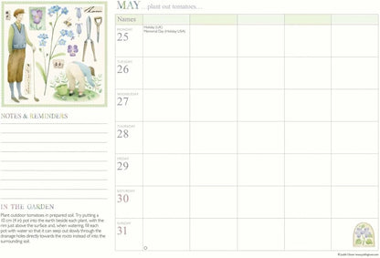 Carousel Worldwide, Garden Days 2026 A4 Wall Calendar Planner