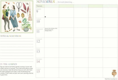 Carousel Worldwide, Garden Days 2026 A4 Wall Calendar Planner