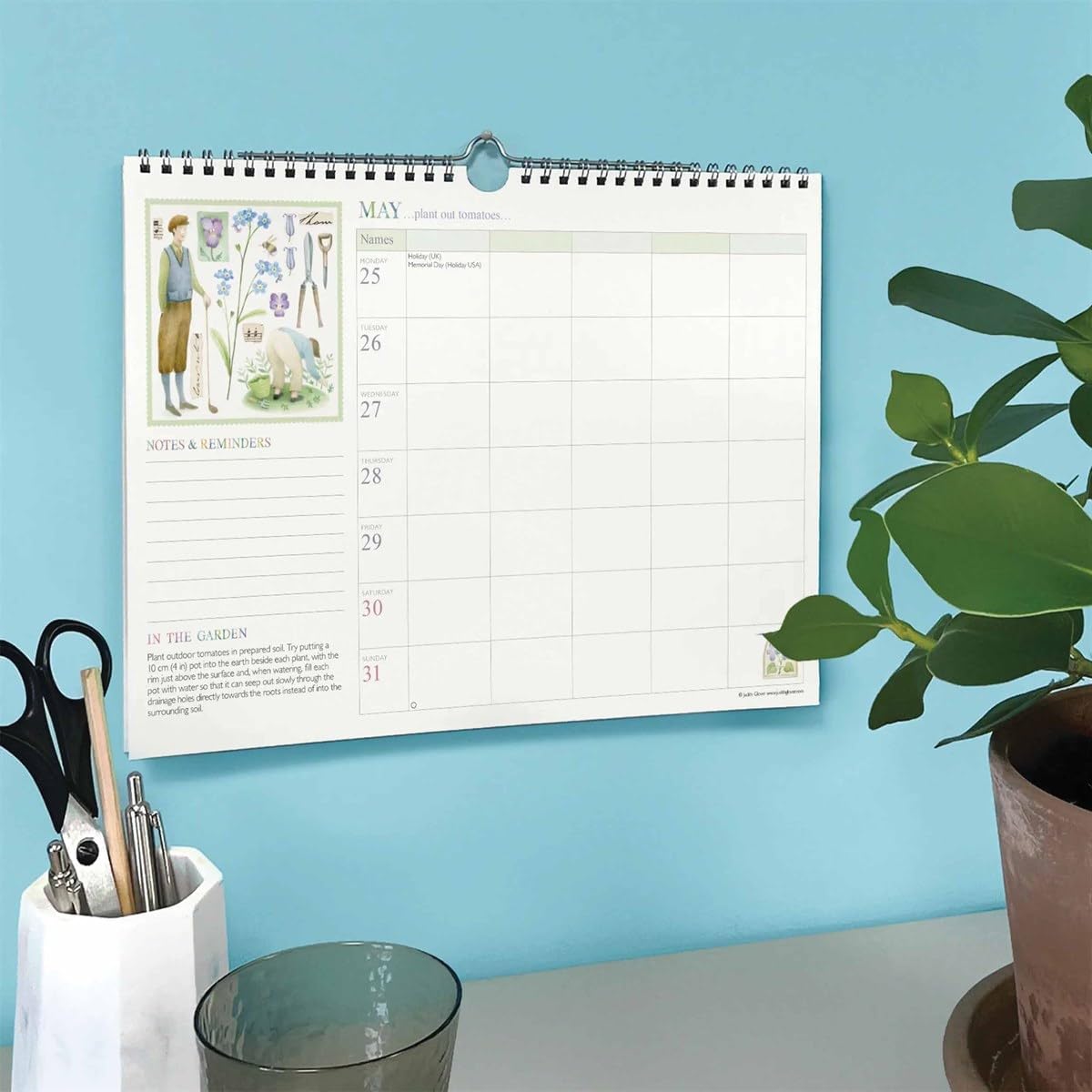 Carousel Worldwide, Garden Days 2026 A4 Wall Calendar Planner