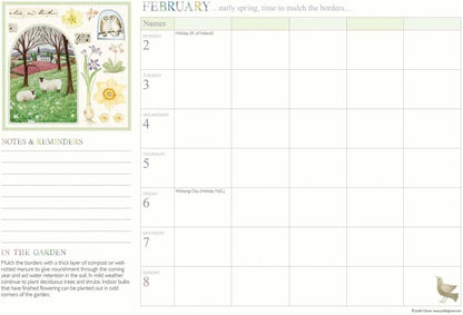 Carousel Worldwide, Garden Days 2026 A4 Wall Calendar Planner
