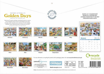 Carousel Worldwide, Golden Days Trevor Mitchell 2026 A4 Wall Calendar