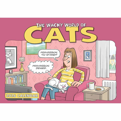 Carousel Worldwide, Wacky World of Cats 2026 A4 Wall Calendar