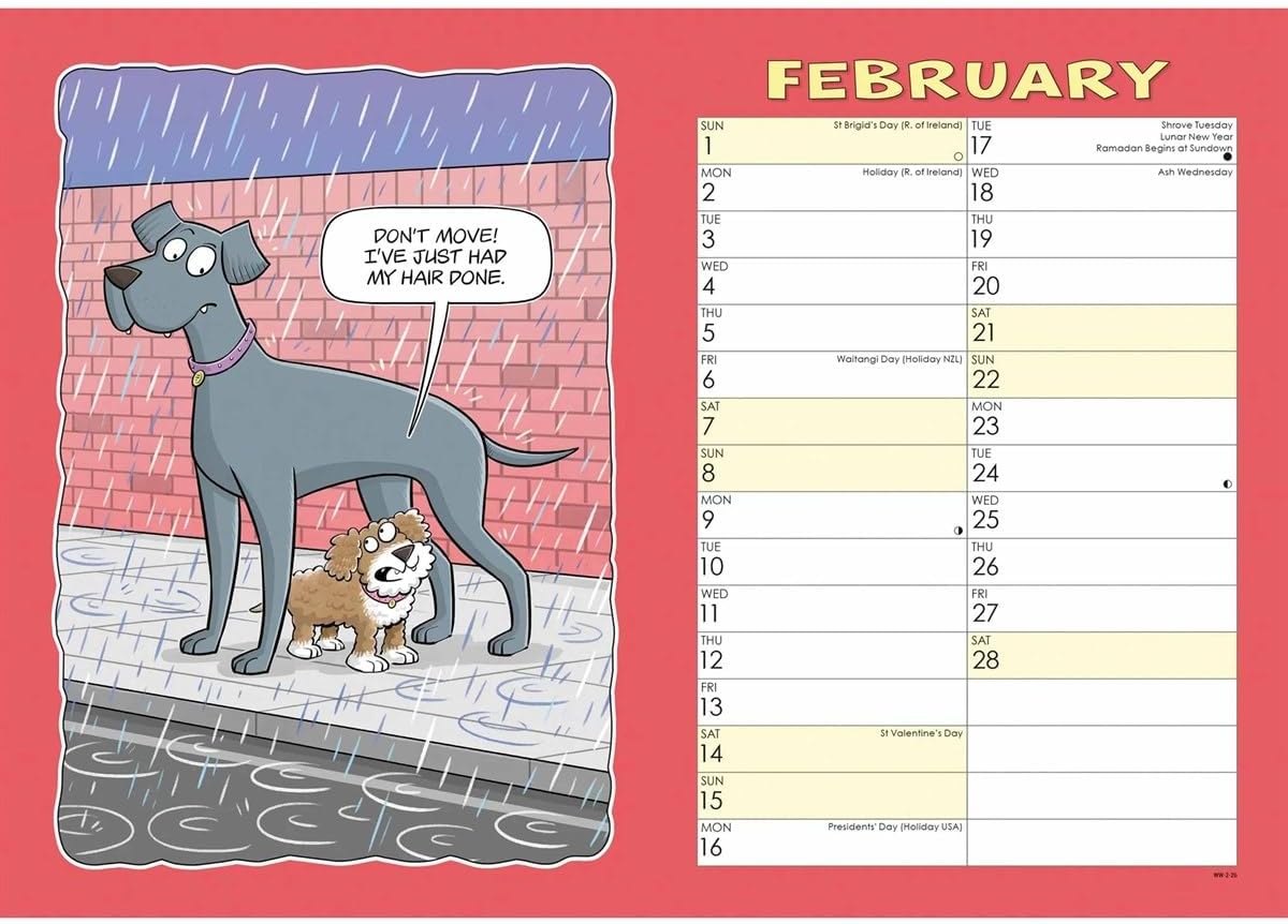 Carousel Worldwide, Wacky World of Dogs 2026 A4 Wall Calendar