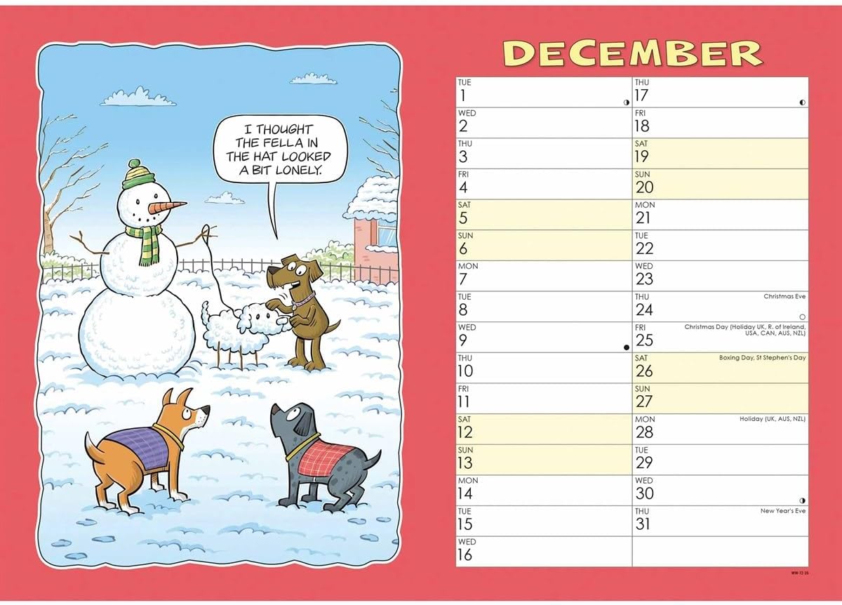 Carousel Worldwide, Wacky World of Dogs 2026 A4 Wall Calendar
