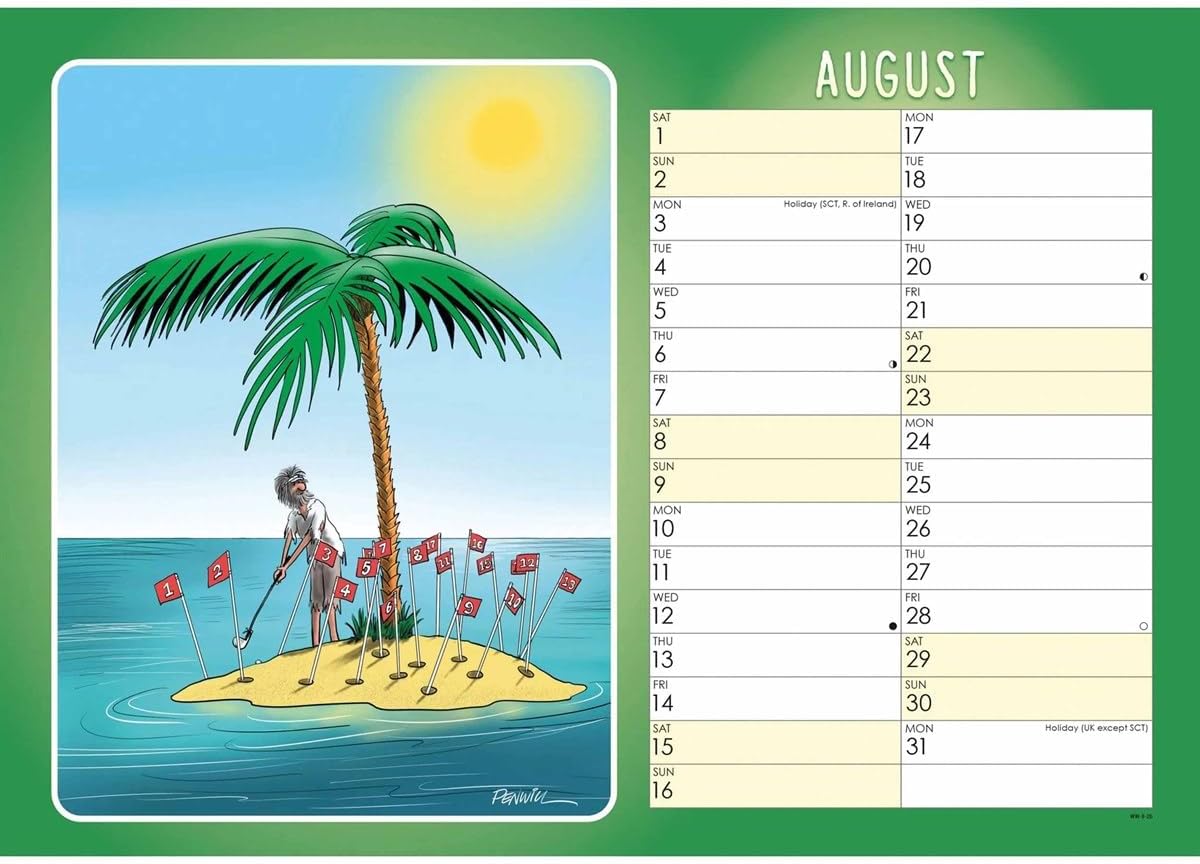 Carousel Worldwide, Young At Heart Golf 2026 A4 Wall Calendar