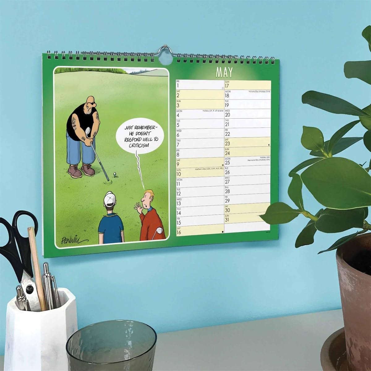Carousel Worldwide, Young At Heart Golf 2026 A4 Wall Calendar