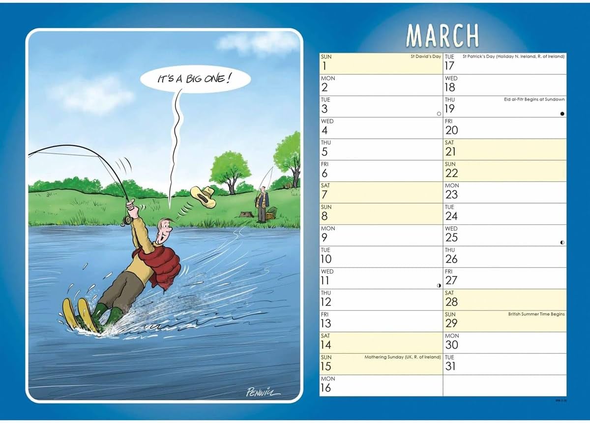 Carousel Worldwide, Young At Heart Fishing 2026 A4 Wall Calendar