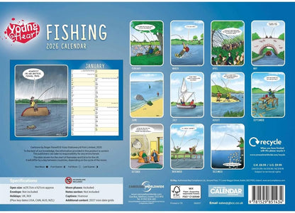 Carousel Worldwide, Young At Heart Fishing 2026 A4 Wall Calendar