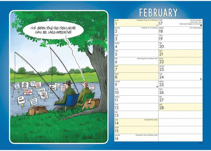 Carousel Worldwide, Young At Heart Fishing 2026 A4 Wall Calendar