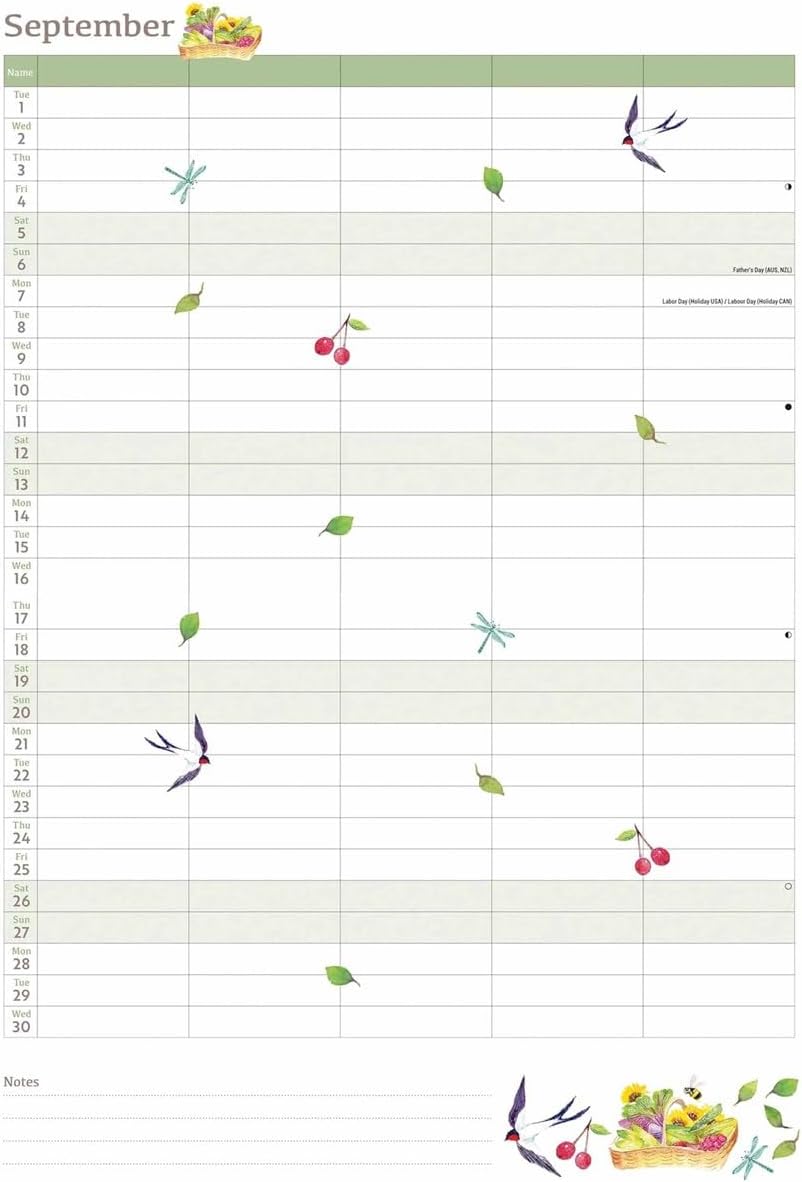Carousel Worldwide, Life in the Garden 2026 A4 Wall Calendar Planner