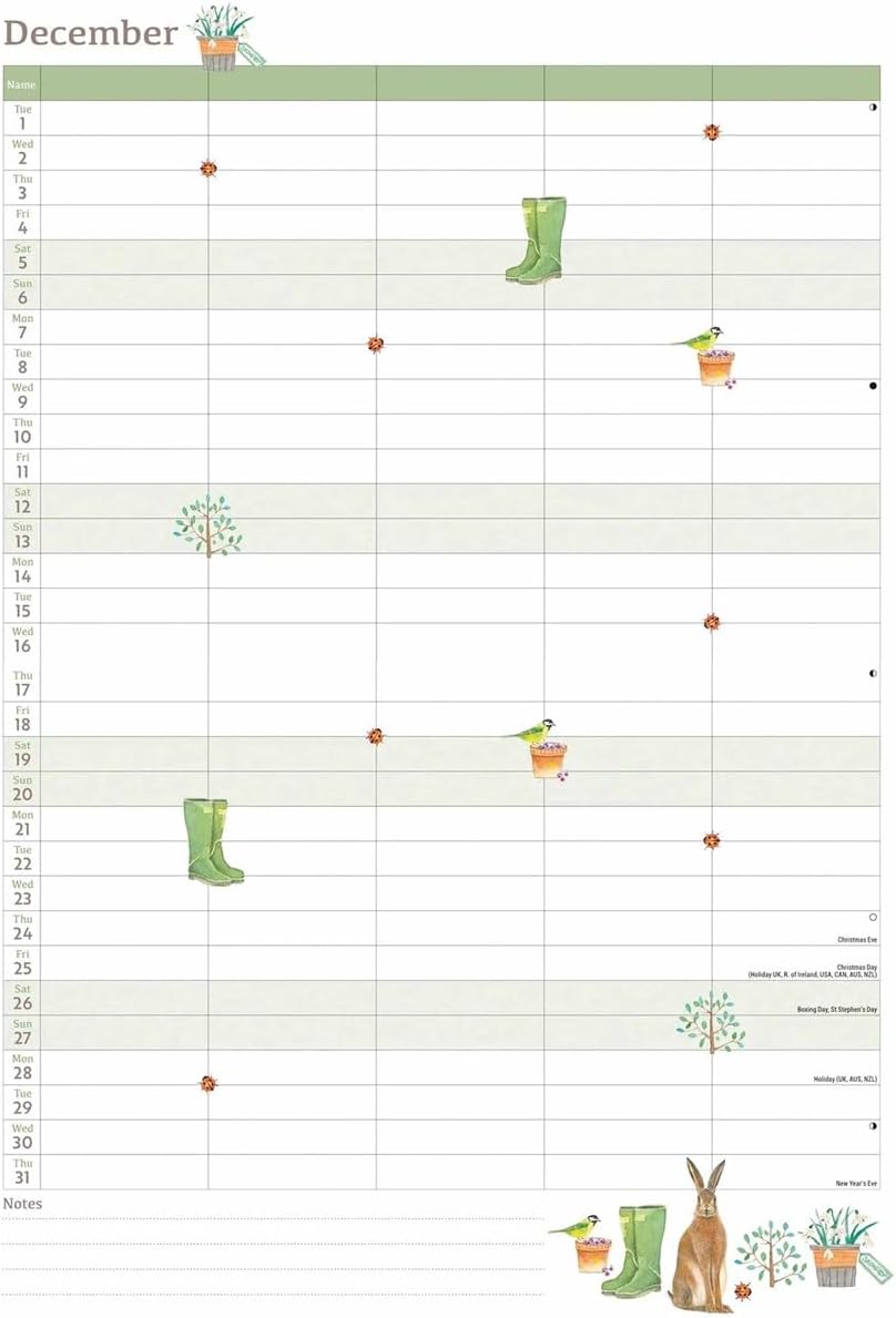 Carousel Worldwide, Life in the Garden 2026 A4 Wall Calendar Planner