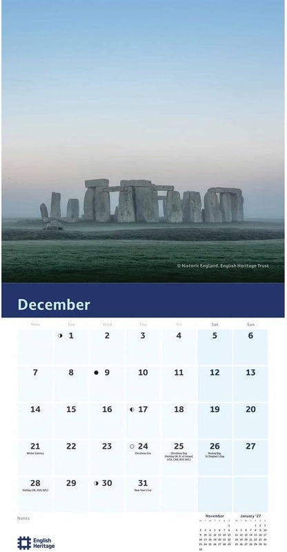 Carousel worldwide, English Heritage Stonehenge 2026 Mini Wall Calendar