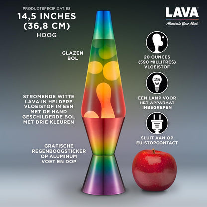 Lavazza - Lamp - White/Tri-Colour, Rainbow Base - 37 Cm