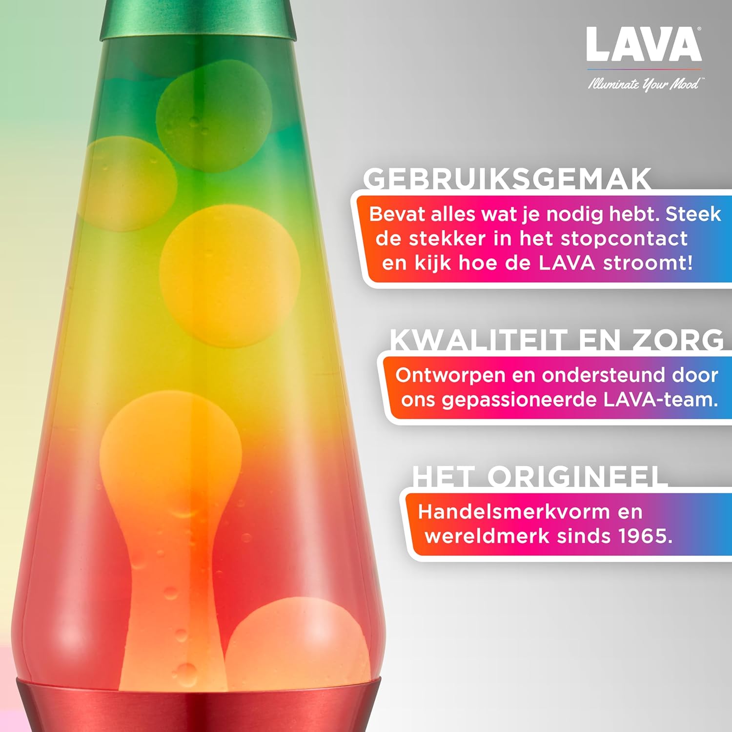 Lavazza - Lamp - White/Tri-Colour, Rainbow Base - 37 Cm