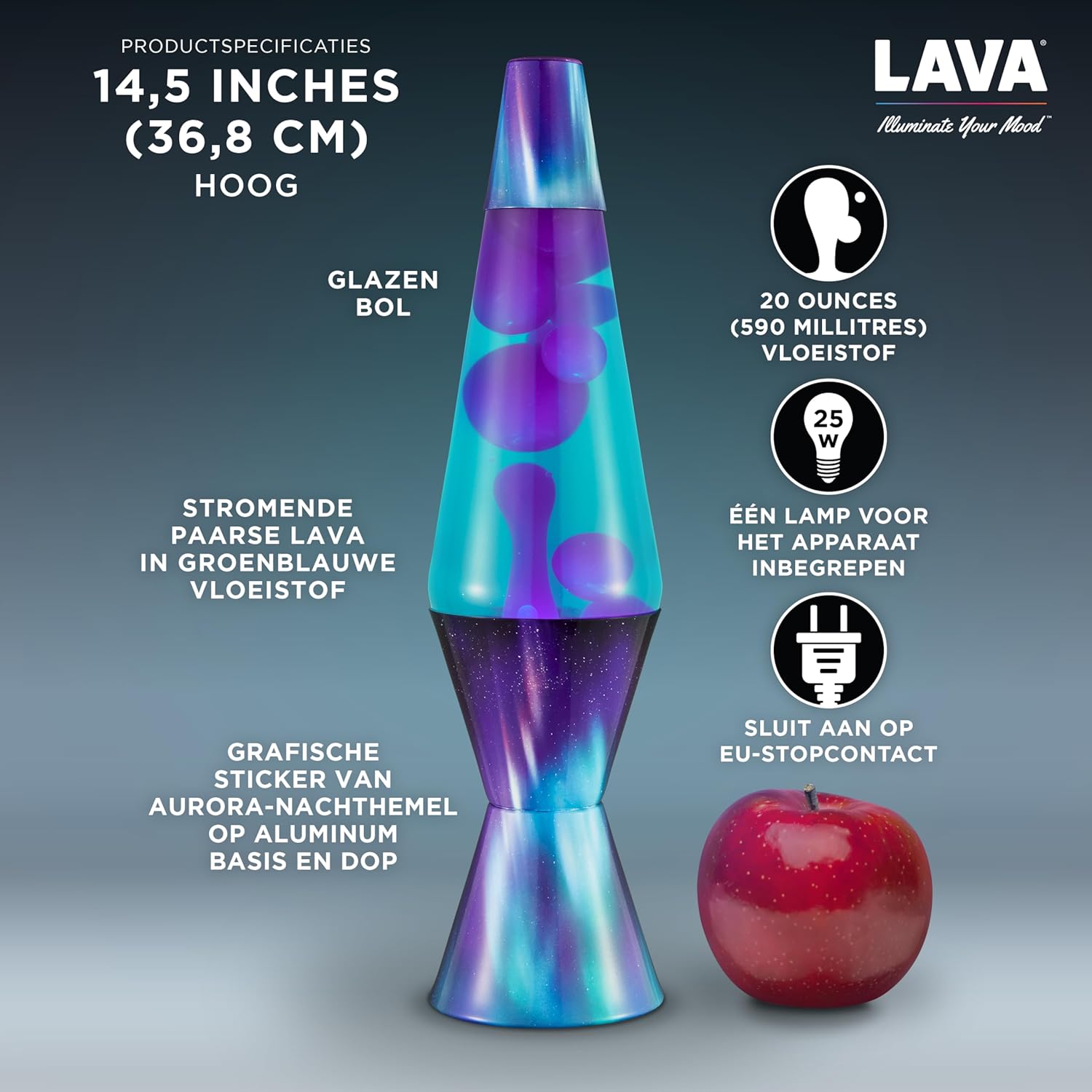 Lavazza - Lamp - Purple/Teal - 37 Cm
