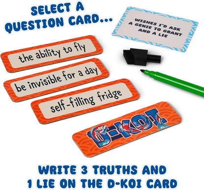 IDEAL | D-Koi Game: Can you spot the truth or is something a bit fishy? | Family Games | For 2+ Players | Ages 8+