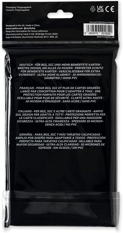 Vault X Graded Trading Card Slab Sleeves, Bags for Universal Fit for BGS, SGC, ACE Cases and More, Collectible Card Games, Sports, TCG (100 Pack