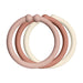 BIBS Loops verpakking van 12 stuks, BPA-vrij, Voedselveilig. Polypropyleen, Blush/Woodchuck/Ivory