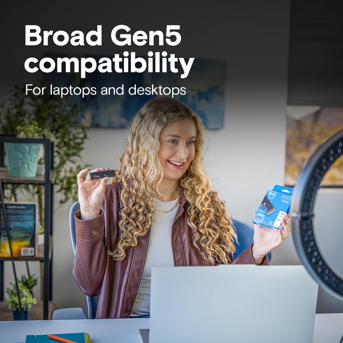 Crucial P510 2TB PCIe Gen5 NVMe M.2 SSD